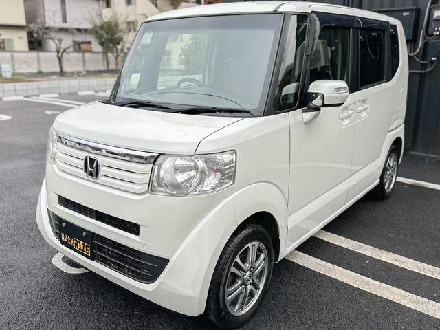 ホンダ Ｎ－ＢＯＸ Ｇ・Ｌパッケージ　後期　禁煙車　インターナビ　地デジ　Ｂｌｕｅｔｏｏｔｈ　バックカメラ　ＥＴＣ　パワースライドドア　アイドリングストップ　ブラックインテリア　ステアリングリモコン　フルオートエアコン　シートリフター