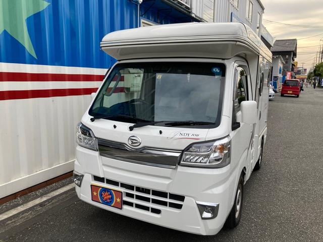 ハイゼットトラック ダイハツ キャンピングカー インディ 外部電源 充電 シンクアウターシャワー 軽キャンパー ポップアップリーフ １０００ｗインバーター サブバッテリー ワンオーナー バックカメラ ｅｔｃ搭載 軽８ナンバー 神奈川県 キャンピングカー インディ