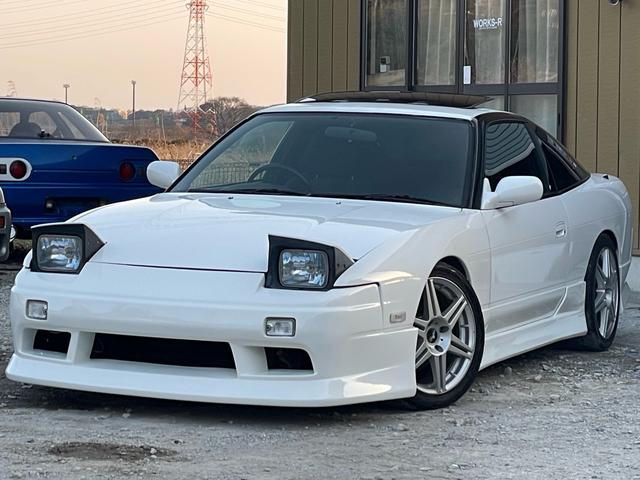 １８０ＳＸ(日産) タイプＸ　タイプＸ．ＳＲ２０ＤＥＴ．５速ＭＴ．フルエアロ．サンルーフ．マフラー．ＬＳＤ．車高調．オー 中古車画像