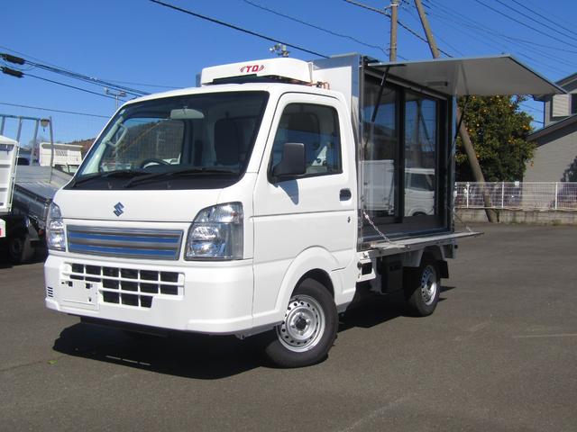 キャリイトラック(スズキ) 移動販売冷蔵冷凍車・三方開・菱重製中温冷凍機・窓サッシ付・段数調整可能フレキシブルラック・ＬＥＤ照明 中古車画像