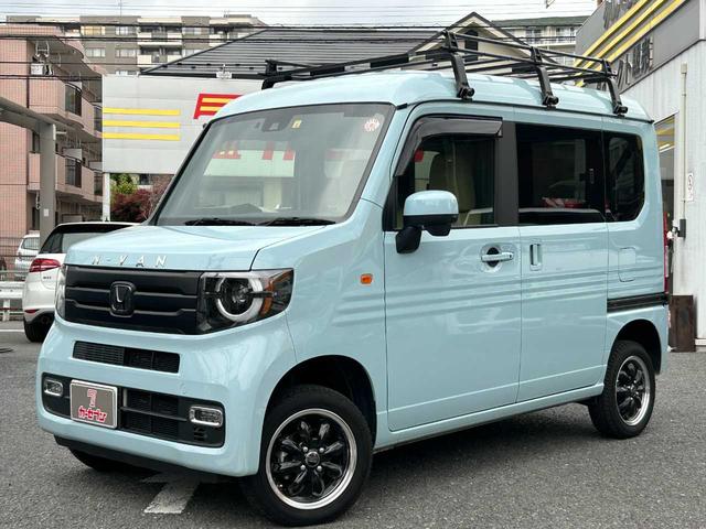 ホンダ Ｎ－ＶＡＮ＋スタイル ファン・ターボホンダセンシング　ソロキャンプ仕様　４ＷＤ　ワンオーナー　リフトアップ　ルーフキャリア　ベッドキット　ブラックフロントグリル　ブラックエンブレム　レーダークルーズ　レーンキープ　純正ナビ　バックカメラ　ＵＳＢ