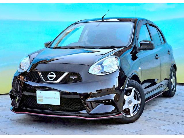 マーチ(日産) ニスモ　Ｓ　５速ＭＴ・純正ナビ・ＢＯＳＥスピーカー・Ｂｌｕｅｔｏｏｔｈ接続・ＵＳＢ・ＨＤＭＩ接続・Ｂｌｕ−ｒａｙ再生・プッシュスタート・オートエアコン・１４インチアルミホイール 中古車画像