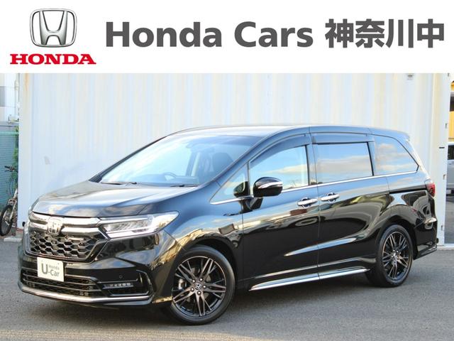 オデッセイハイブリッド(ホンダ) ｅ：ＨＥＶアブソルート・ＥＸ　専用１０インチプレミアムナビ　ＨｏｎｄａＳＥＮＳＩＮＧ　マルチビューカメラ　ハンズフリーパワーテールゲート　ブラインドスポットインフォメーション　パワーシート 中古車画像