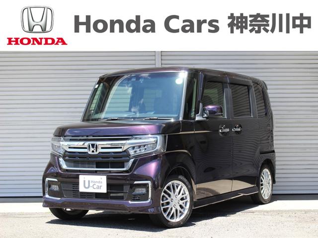 Ｎ－ＢＯＸカスタム Ｌターボ　純正ナビゲーション　前後ドライブレコーダー　ＥＴＣ車載器　ＨｏｎｄａＳＥＮＳＩＮＧ　両側パワースライドドア　本革巻ステアリングホイール　９灯式フルＬＥＤヘッドライト　１５インチアルミホイール（1枚目）