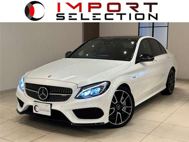 メルセデスＡＭＧ Ｃ４３　４マチック　パノラミックスライディングル－フ　赤革シ－ト　レ－ダ－セ－フティ－　ＰＫＧ　純正ナビ　バックカメラ　ＬＥＤヘッド