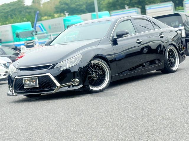 マークＸ(トヨタ) ２５０Ｇ　リラックスセレ・ブラックレザーリミテッド　ＷＯＲＫ１９アルミ　ＴＥＩＮ車庫調　演出フォグ　禁煙車　ＢＴナビ 中古車画像