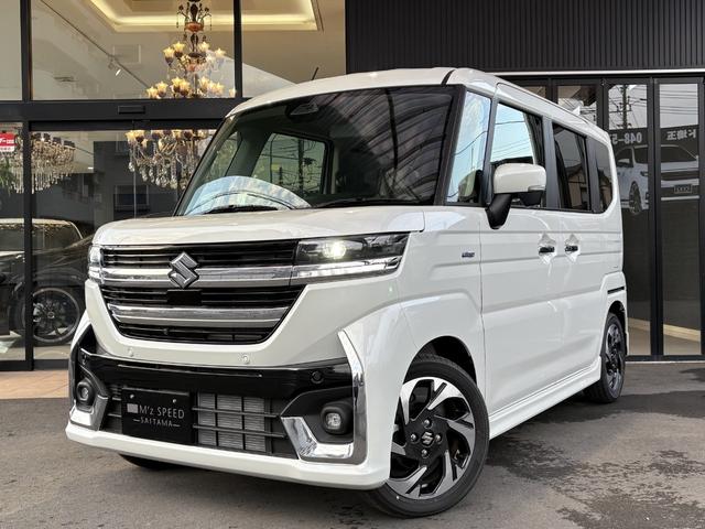ハイブリッドＸＳターボ　ハイブリッドＸＳターボ（４名）届出済未使用車　全方位モニター付きメモリーナビゲーション　　スズキコネクト対応通信機装着車　後席両側パワースライドドア　フロント両席シートヒーター　９インチフルセグＴＶ