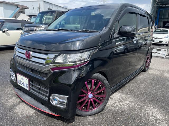 ホンダ Ｎ－ＷＧＮカスタム Ｇ・ターボパッケージＳＳクールパッケージ　ワンオーナー　禁煙車　衝突軽減ブレーキ　あんしんＰＫＧ　ナビ　Ｂカメラ　リヤモニター　ドラレコ　クルーズコントロール　パドルシフト　サイドカーテンエアバック　社外マフラー　社外アルミ　ローダウン