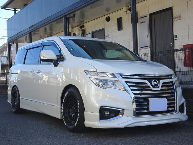 エルグランド(日産) ３５０ハイウェイスター　ナビ　フルセグＴＶ　ＤＶＤ再生機能　Ｂｌｕｅｔｏｏｔｈ　フリップダウンモニタ　バックカメラ　両側パワスラ　パワーバックドア　インテリキー　クルコン　フルエアロ　ＴＥＩＮDampers　ＬＥＤ　ＥＴＣ　ドラレコ 中古車画像