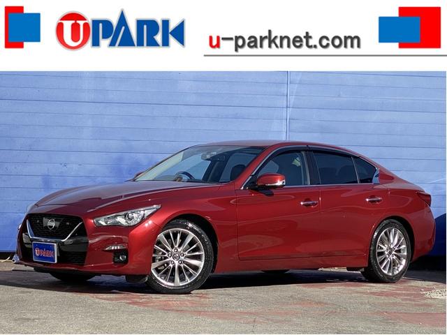 スカイライン(日産) ＧＴ　タイプＰ　後期・ワンオーナー・フルセグナビ・全周囲カメラ・ＢＴオーディオ・１８ＡＷ・黒革シート・シートヒーター・ＬＥＤライト・フォグ・レーダークルーズ・コーナーセンサー・ＥＴＣ・全方位運転支援システム・ＢＳＭ 中古車画像