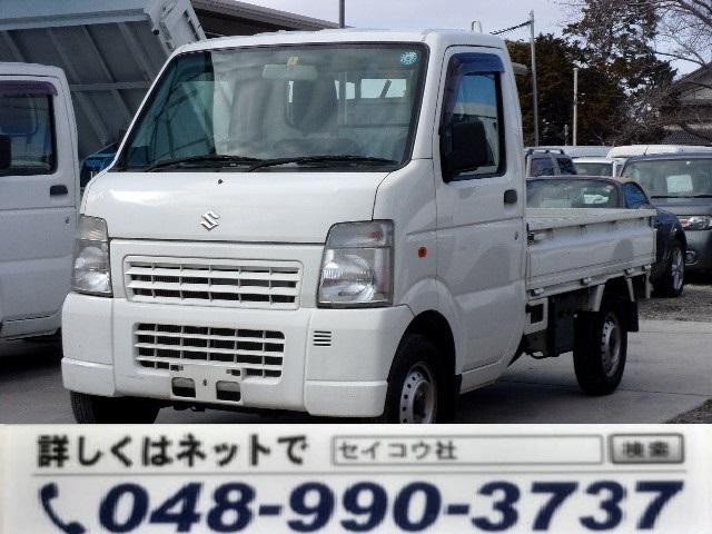 キャリイトラック 　１年保証付　４ＷＤ　５ＭＴ　東京都内ワンオーナー　記録簿６枚　３方開き　パワステ　エアコン　２人乗り　レベライザー　積載３５０ｋｇ（1枚目）