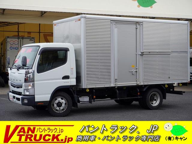キャンター ワイドロング　アルミバン　３．５トン積　サイドドア　５速ＭＴ　積載３５００ｋｇ　ラッシング２段　９０度ストッパー　バックカメラ　左電格ミラー　坂道発進補助　フォグランプ　衝突軽減ブレーキ　車線逸脱警報　パブコ製（1枚目）