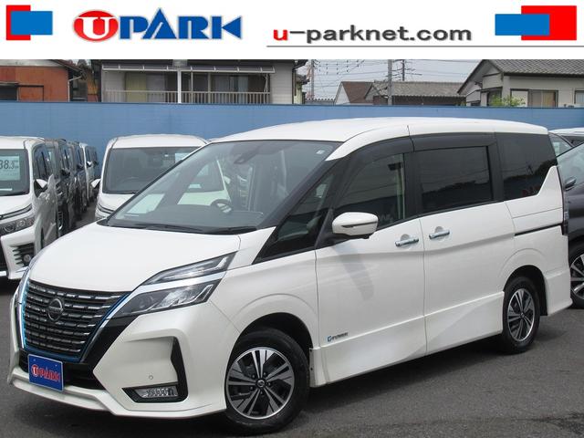 日産 セレナ ｅ－パワー　ハイウェイスターＶ　後期・プロパイロット・１０インチフルセグナビ・後席モニター・全周囲カメラ・ＢＴオーディオ・両側自動ドア・ＬＥＤライト・フォグＬＥＤ・コーナーセンサー・ＢＳＭ・オートＨＩビーム・ドアバイザー・ＥＴＣ