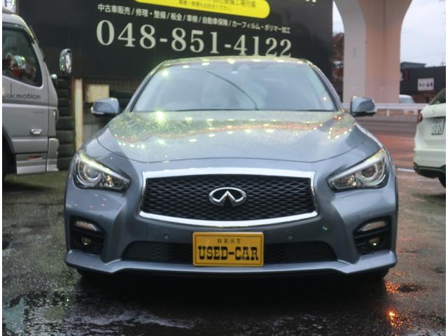 スカイライン(日産) ３５０ＧＴ　ハイブリッド　タイプＳＰ　サンルーフ　アラウンドビューモニター　黒革＆パワーシート　ナビ　地デジ　バックカメラ　Ｂｌｕｅｔｏｏｔｈ　記録簿　パドルシフト　シートヒーター　インテリキー　障害物センサー　ブラインドスポットモニター 中古車画像