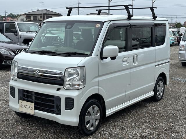 エブリイワゴン ＪＰターボ　４ＷＤ　インタークーラーターボ　レーダーブレーキサポート　ナビ　ＴＶ　Ｂｌｕｅｔｏｏｔｈ　ＥＴＣ　シートヒーター　リアヒーター　電格ミラー　エンジンスターター　ルーフキャリア　スマートキー　修復歴なし（1枚目）