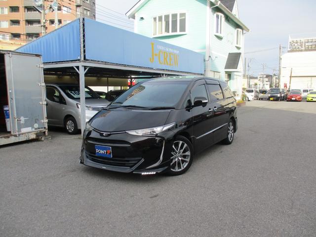 エスティマ(トヨタ) アエラス プレミアム−G 純10型フルセグSDナビ/フリップダウンモニター/バックカメラ/セーフティセンス/半革席/三方自動ドア/スマートキー/LED/ETC/フルエアロ/18インチAW/TRDスポイラー/横滑り防止/クルコン 中古車画像