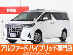 トヨタ　アルファードハイブリッド　Ｇ　Ｆパッケージ　（禁煙車）（サンルーフ）（冷暖房ベージュ本革）（アルパインＢＩＧ−Ｘ１１型ナビ）後席モニター　トヨタセーフティセンス