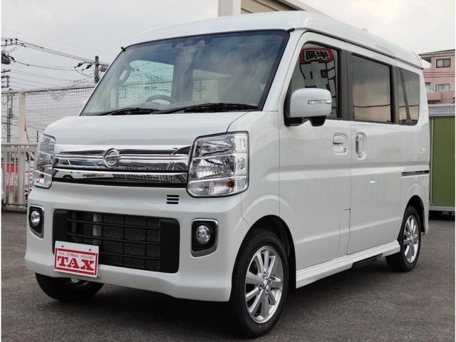 日産 ＮＶ１００クリッパーリオ Ｇ　エマージェンシーブレーキ　両側電動スライドドア　電動オートステップ　インテリジェントキー　プッシュスタート　キセノンヘッドライト　シートヒーター　ＷＳＲＳ　ＡＢＳ　リアスポイラー　届出済未使用車