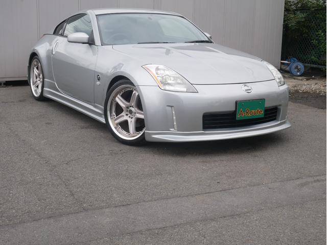 ベースグレード　エアロ　ＣＢＡ－Ｚ３３　６速！！ ＴＥＩＮ車高調　ＦＫＧマフラー　ＶＯＬＫ１９インチアルミ　ＳＤナビ