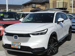 ヴェゼル e:HEV Z 禁煙車 無限グリル 運転支援システム スマホ連携ナビ フルセグTV 黒革コンビシート バックカメラ ミラー型前後ドラレコ 電動リアゲート シートヒーター ETC スマートキー LEDライト 新車保証書 中古車画像