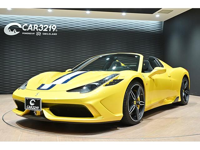 ４５８スペチアーレＡ ベースグレード　世界限定４９９台／正規Ｄ車／Ｇｉａｌｌｏ　Ｔｒｉｐｒｏ　Ｓｔｒａｔｏ／ＮＡＲＴレーシングストライプ／カーボンエクステリア／３Ｄカーボンレーシングシート／前後コーナーセンサー／ＬＥＤステアリング（1枚目）