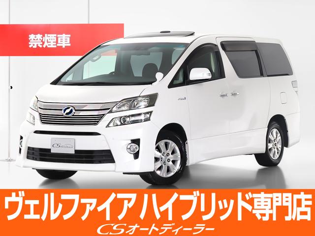 トヨタ ヴェルファイアハイブリッド ＺＲ　Ｇエディション　（禁煙車）（ワンオーナー）（黒本革）（ツインサンルーフ）（プレミアムサウンド）（リアエンター）（４ＷＤ）（点検記録簿１１枚）パワーバックドア／クルーズコントロール／両側電動ドア／後席ＶＩＰシート