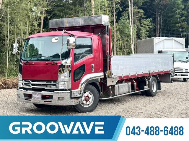 フォワード アルミブロック ベッド付 エアサス 240馬力 ヤマダボデー 造りボデー 6,150×2,230 メッキ、ステンレス使用 車検付 積載3t F6 6速 マニュアル アルミアオリ アルミ平 アルミB 平ボディー ETC1.0(1枚目)