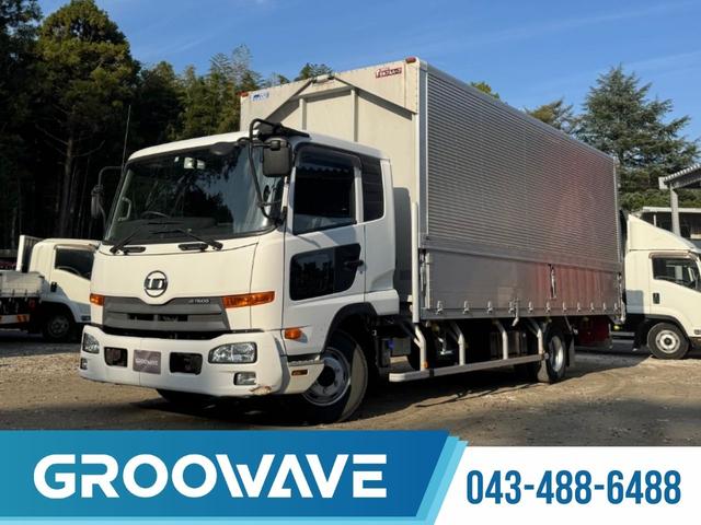 コンドル アルミウイング ワイド ベッド付 エアサス 6,230×2,400×2,400 日本フルハーフ リア観音扉 引出しフック5対 ラッシング2段 積載2.95t F6 6速 マニュアル 4tウイング バックカメラ エアサスコントローラー(1枚目)