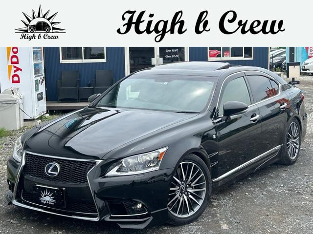 ＬＳ６００ｈ　Ｆスポーツ　１年保証付／サンルーフ／パワーシート／黒革／純正ナビ／バックカメラ／純正１９インチＡＷ／クルコン／コンフォータブル・エアシート／クリアランスソナー／ステアリングヒーター／パドルシフト／社外マフラー