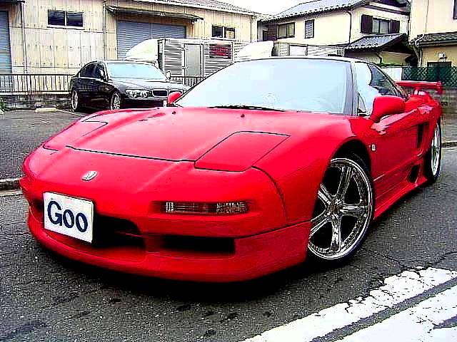 ＮＳＸ ベースグレード　リアブリスターフェンダー　フロントオーバーフェンダー　左ハンドル　５速マニュアル　弊社デモカー　ローダウン　革シート　ＨＩＤ　禁煙車　キーレス　ＥＴＣ