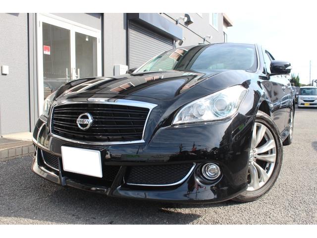 フーガ(日産) ３７０ＧＴ　純正ナビゲーションＴＶバックカメラフロントインパル仕様バンパー　黒革シート　パワーシート　シートヒータープッシュスタートインテリジェントキー 中古車画像