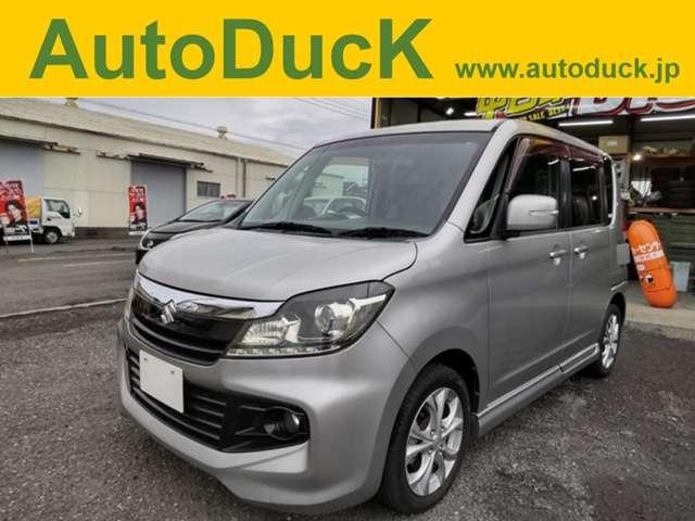 ソリオバンディット(スズキ) ベースグレード 電動スライドドア スマートキープッシュスタート リア5面カーテン HIDオートライト HDDナビ テレビDVD視聴可 ミュージックサーバ サイドエアバック フォグランプ ドアバイザ オートエアコン 中古車画像