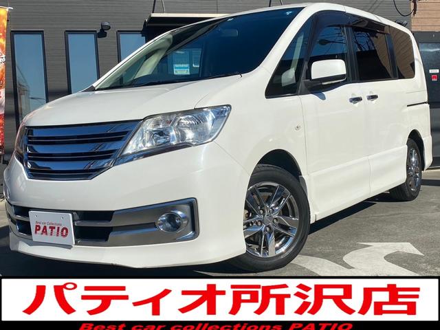 日産 セレナ ライダー　Ｊパッケージ　ＳＤナビ　ＥＴＣ　バックカメラ　Ｂｌｕｅｔｏｏｔｈオーディオ　両側スライド片側電動ドア　オートクルーズ　３列シート　ウォークスルー　純正ドライブレコーダー　ダブルエアコン