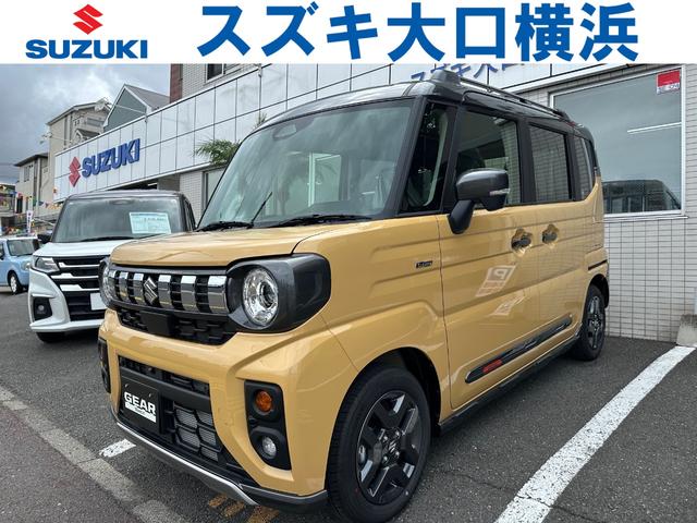 スペーシアギア(スズキ) ハイブリッドＸＺ　新車未登録車　フルタイム４ＷＤ　全方位モニター付き９インチナビゲーション＆スズキセーフティサポート　スズキコネクト対応通信機装着車　スマートキー　シートヒーター　新車保証付き 中古車画像
