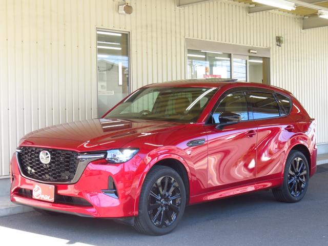 ＣＸ－６０ ＸＤ－ハイブリッド　プレミアムスポーツ　法人ワンオーナー　禁煙車　パノラマサンルーフ　メーカーナビ　３６０度ビューモニター　スマートブレーキサポート　ＢＯＳＥサウンドシステム　フルセグＴＶ　タンナッパ革コンビシート　シートヒーター（1枚目）