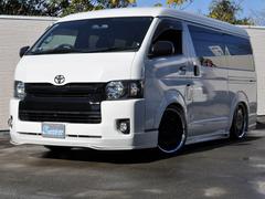 ハイエースワゴン GL 4型フェイス 社外フルエアロ ローダウン 社外20インチAW オーバーフェンダー パワースライド ナビ バックカメラ TV Bluetooth シートカバー 社外マフラー 社外テール ETC 中古車画像