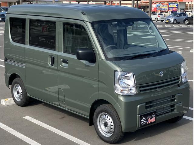 新色のアイビーグリーンのエブリイ　入庫です！ 当店では最長１２０回までのオートローンを取り扱っております！