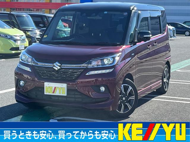 スズキ ソリオバンディット ハイブリッドＭＶ　禁煙車　全方位カメラ　純正８インチナビ　衝突軽減装置　コーナーセンサー　レーダークルコン　両側自動ドア　シートヒーター　前後ドラレコ　Ｂｌｕｅｔｏｏｔｈオーディオ　ＥＴＣ　ＬＥＤヘッドライト　フォグ