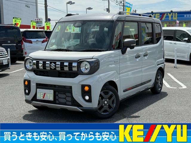 スペーシアギア(スズキ) ハイブリッドＸＺ　ターボ　届出済未使用車　メーカー９型ナビ　両側電動スライド　全方位カメラ　衝突軽減装置　追従クルコン車線逸脱警報　クリアランスソナー　フルセグＴＶ　純正アルミ　ＬＥＤヘッドライト　Ｂｌｕｅｔｏｏｔｈオーディオ 中古車画像