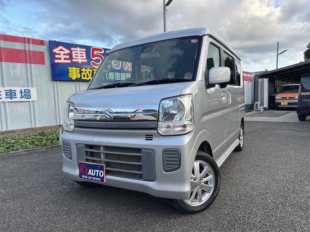 エブリイワゴン(スズキ) ＪＰターボ　エアコン　パワーウインドウ　パワーステアリング　運転席　助手席エアバック　ナビ　ＥＴＣ　衝突被害軽減ブレーキ　両側スライドドア　車検２年付き 中古車画像