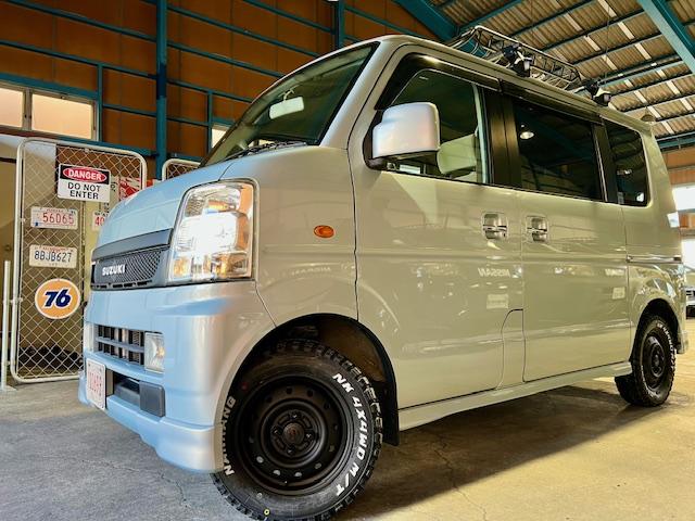 ＰＺターボ　ターボ　ＨＩＤ　電動スライド　オートエアコン　地デジ　ＤＶＤビデオ　フルフラット　艶消しスチールホイール　マッドタイヤ新品装着　ルーフラック　アウトドアカスタム