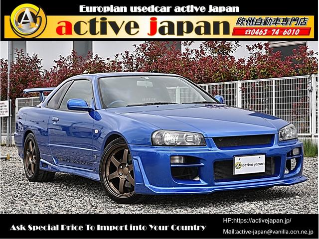 日産 スカイライン ２５ＧＴターボ　ＧＴＲ仕様エアロボディキット／純正ＴＶ２ブルーＲＢ２５ＤＥＴターボ純正５ミッション／修復歴無し／ＲＡＹＳ１８ＡＷ／車高調整／ＨＫＳサイレントマフラー／ｎｉｓｍｏメーター／社外ビッグタービン／ＢＲＩＤＥ