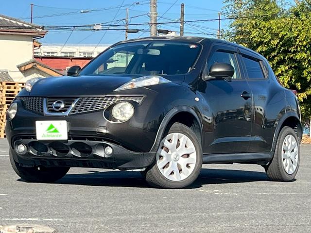 ジューク(日産) １５ＲＸ　タイプＶ　全国１年保証・ユーザー買取車両・純正ナビ・地デジＴＶ・ＣＤ・インテリジェントキー・プッシュスタート・フォグランプ・オートエアコン・サイドバイザー・電動格納ミラー 中古車画像