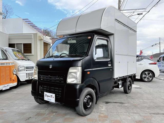 ４ＷＤ　キッチンカー　新塗装　ＢＯＸ新品　２面跳上窓 ２槽シンク　給排水用タンク　調理テーブル　バックモニター型ドラレコ