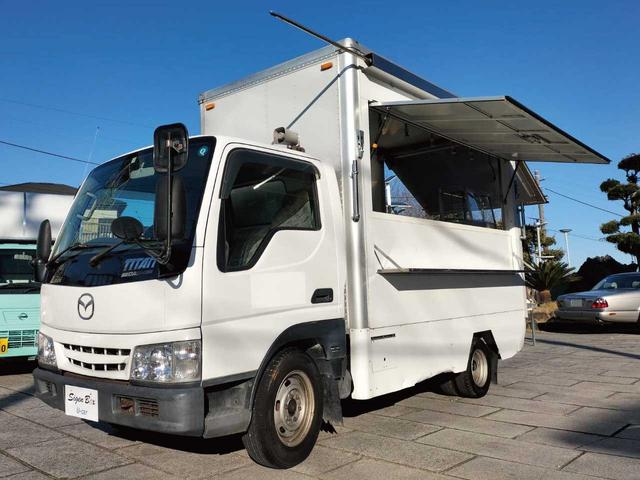 中型キッチンカー　ガソリン車　内装新品 ２槽シンク　給排水タンク　作業台　バックモニタードラレコ　レールライト