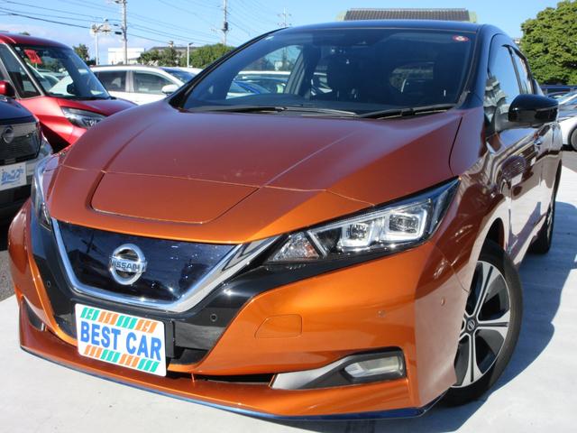 リーフ(日産) ｅ＋　Ｇ　プロパイロット　純正９インチナビ　フルセグＴＶ　全周囲カメラ　ＢＯＳＥサウンド　ドラレコ　ＥＴＣ　ハーフレザーシート　シートヒーター　ステアリングヒーター　ＬＥＤヘッドライト　急速充電　充電ケーブル 中古車画像