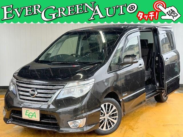 日産 セレナ ハイウェイスター　Ｓ－ハイブリッド　修復歴なし　禁煙車　エマージェンシーブレーキ　両側パワースライドドア　インテリキー　Ｗエアコン　レーンキープ　クルコン　ＬＥＤヘッドライト　フォグ　プッシュスタート　純正１６インチアルミ　オートライト