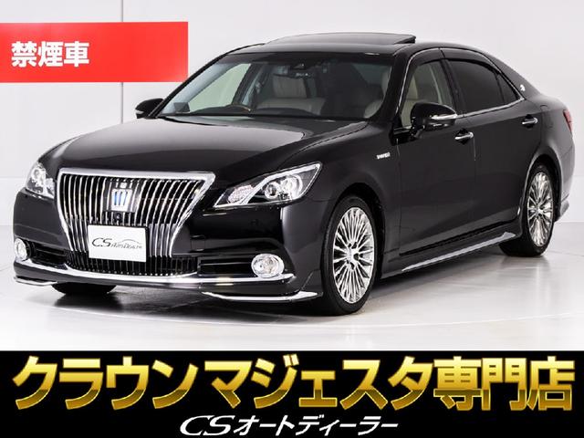 トヨタ クラウンマジェスタ Ｆバージョン　Ｊ－フロンティア　後期型（ワンオーナー）（禁煙車）（サンルーフ）（モデリスタ）（パノラミックビュー）（専用コンビレザー）（プリクラッシュ）（ＯＰ１８インチアルミ）（レーダークルーズ）（セーフティセンス）（記録簿７枚）