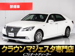 トヨタ　クラウンマジェスタ　Ｆバージョン　後期型（禁煙車）（黒本革シート）（トヨタセーフティセンス）（フルエアロ）（衝突軽減）（踏み間違い防止機能）（車線逸脱抑制機能）（レーダークルーズ）（ＢＳＭ）イージークローザー　後席ＶＩＰ仕様　ＳＤナビ