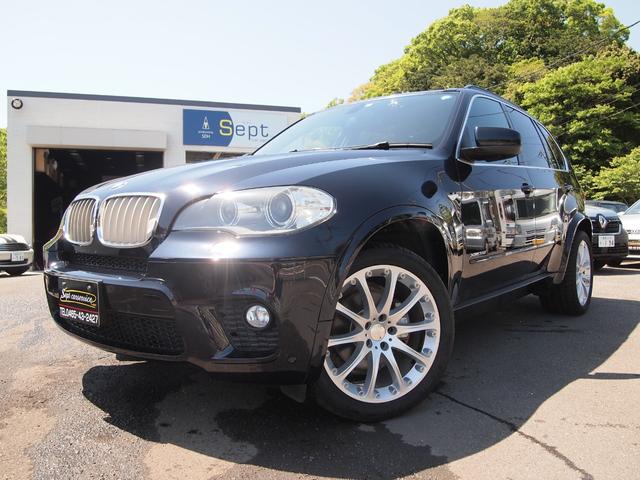 ＢＭＷ Ｘ５ ｘＤｒｉｖｅ　３５ｉ　Ｍスポーツパッケージ　／最終型Ｅ７０／ターボ／社外２０インチアルミ／ブラックレザーシート／サンルーフ／純正ナビ／テレビ／ＥＴＣ／バックカメラ／プッシュスタート／取説／記録／ポリッシュ＆天然ハードワックス仕上げ